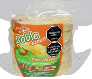 Arepas de Maiz Peto, queso costeño, queso doble crema. Petos Arepas Bogotá
