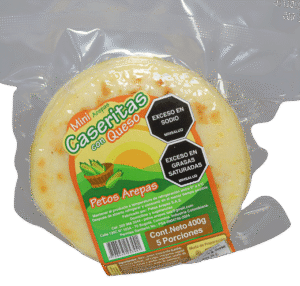 Arepas de Maiz Peto, queso costeño, queso doble crema Petos Arepas Bogotá