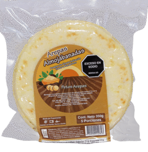 Arepas de Maiz Peto,con queso costeño, tipo pandebono Petos Arepas Bogotá