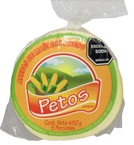 Arepas de Maiz Peto, queso doble crema, Petos Arepas Bogotá